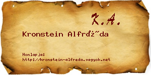 Kronstein Alfréda névjegykártya
